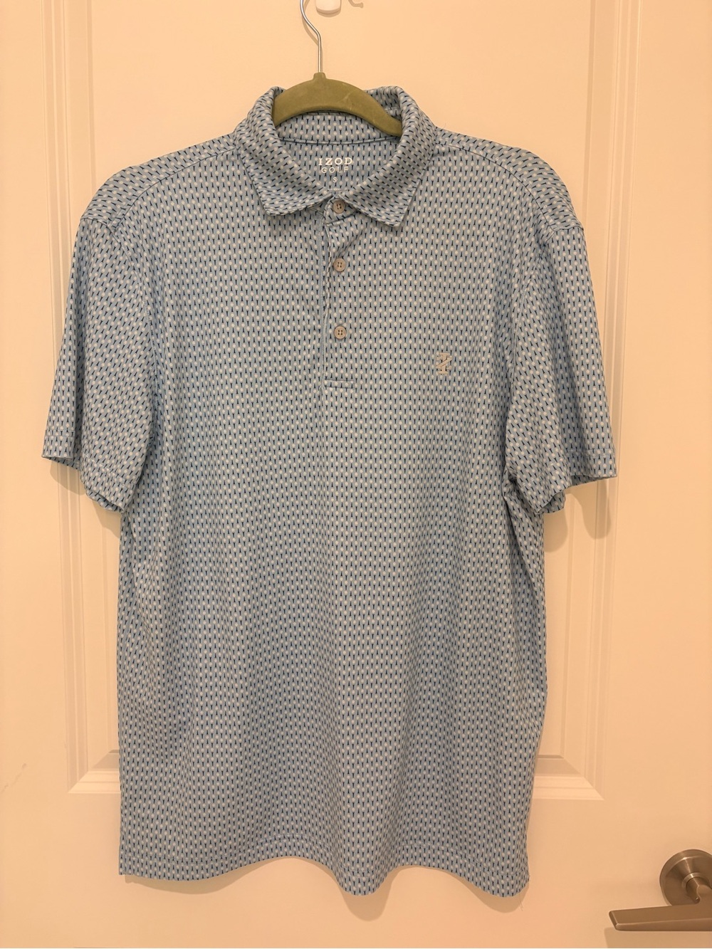Izod Men’s Light Blue Micro-Pattern Polo NWOT